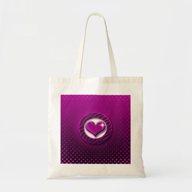 Purple heart love tote bags (Front)