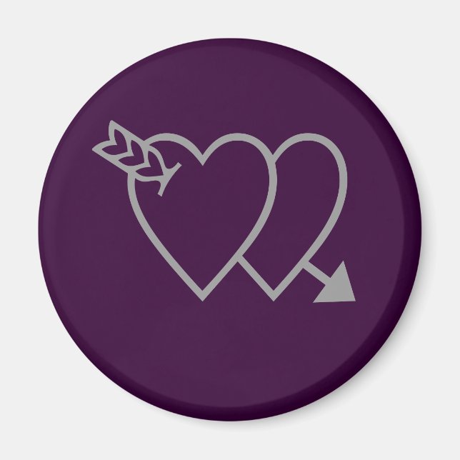 Purple Heart Magnet - Love Anniversary Wedding (Front)