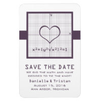Purple Heart Math Graph Save the Date Magnet