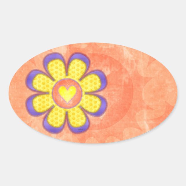 Purple Heart Oval Sticker (Front)