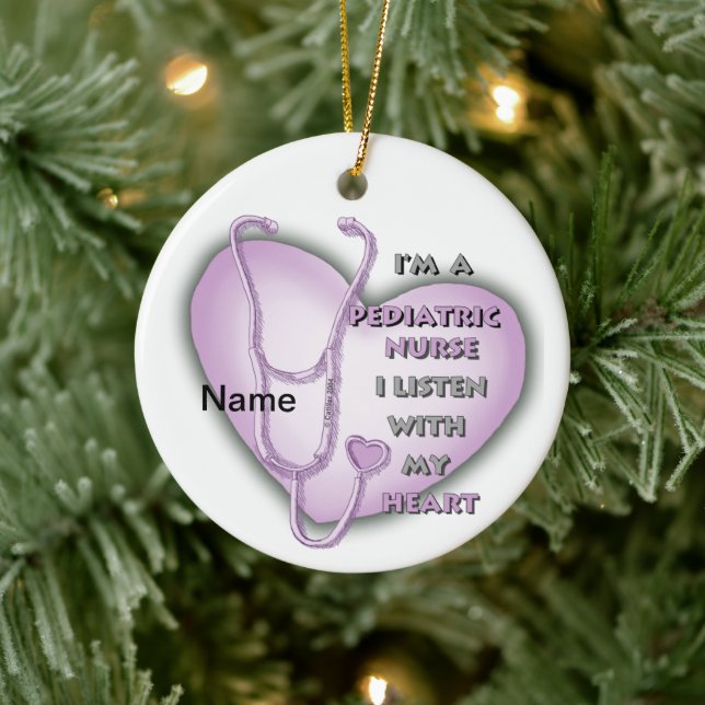 Purple Heart Paediatrics Nurse Ceramic Tree Decoration (Tree)