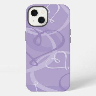 Purple heart pattern iPhone 13 case