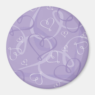 Purple heart pattern magnet