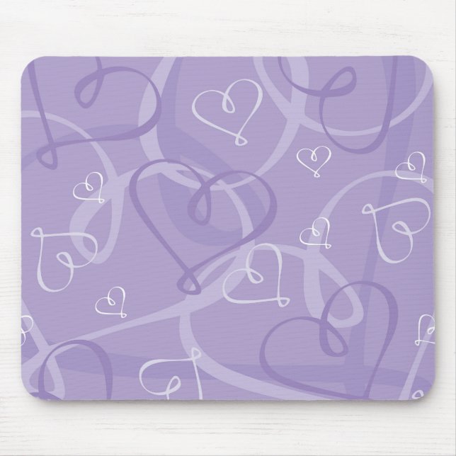 Purple heart pattern mouse pad (Front)