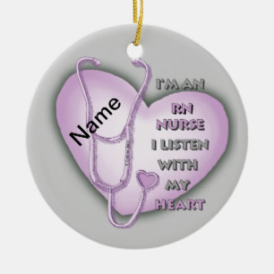Purple Heart RN Nurse ornament