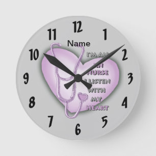 Purple Heart RN Nurse Round Clock