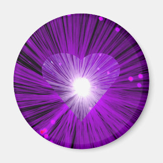 Purple Heart round fridge magnet