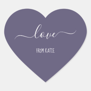 Purple heart stickers love for Valentine’s Day