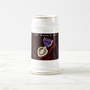 Purple Heart Stine , Personalised Beer Stein