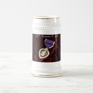 Purple Heart Stine , Personalised Beer Stein
