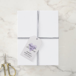 Purple heart thank you for coming bridal shower gift tags