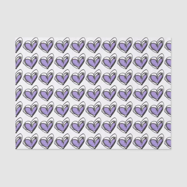 Purple Heart Tissue Paper — Trendy & Elegant (Front)