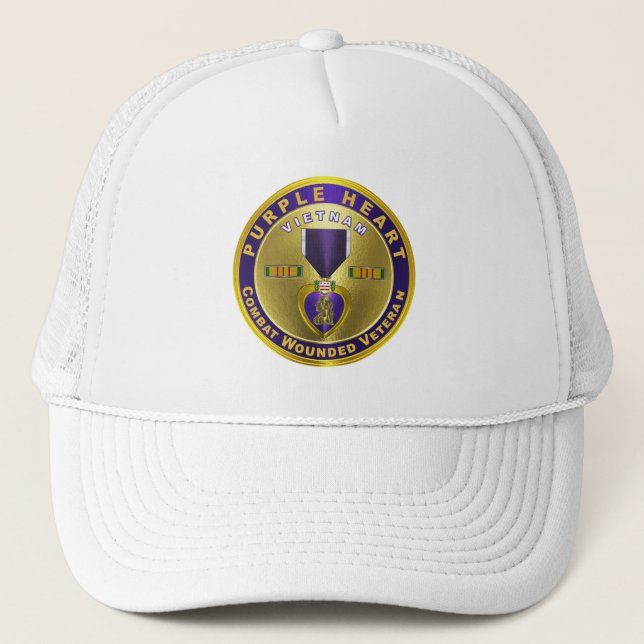 Purple Heart VIETNAM Trucker Hat (Front)