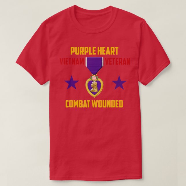 Purple Heart Vietnam Veteran  T-Shirt (Design Front)