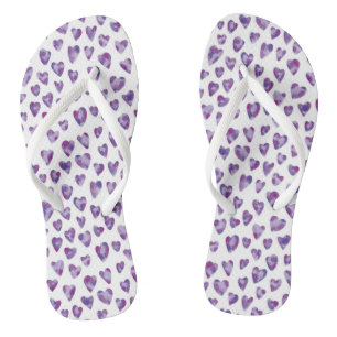 Purple Heart watercolor Jandals
