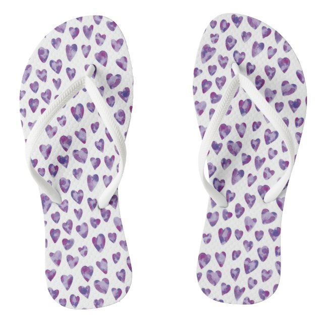 Purple Heart watercolor Jandals (Footbed)