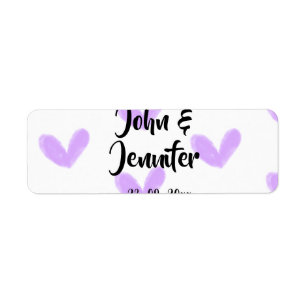 Purple heart watercolor valentine's couple name da