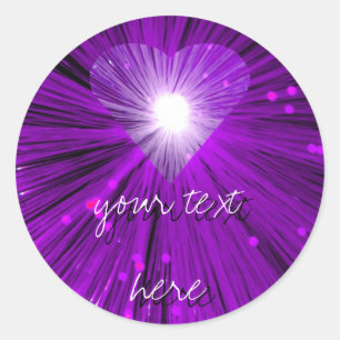 Purple Heart 'Your Text' sticker round