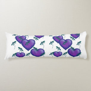 Purple Hearts and Dragonflies Body Cushion