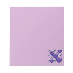 Purple Hearts and Dragonflies Notepad