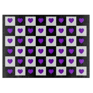 Purple hearts beating B&W Cutting Board