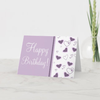 Purple Hearts "Birthday Card" Card
