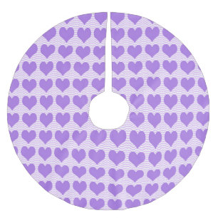 Purple Hearts Brushed Polyester Tree Skirt