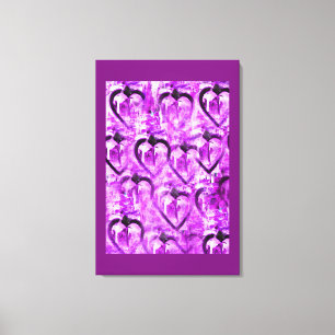 Purple hearts canvas print