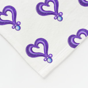 Purple Hearts Fleece Blanket