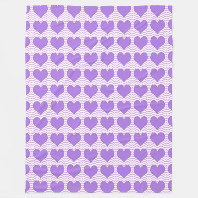 Purple Hearts Fleece Blanket (Front)