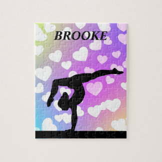 Purple Hearts GYMNASTICS PUZZLE Personalised