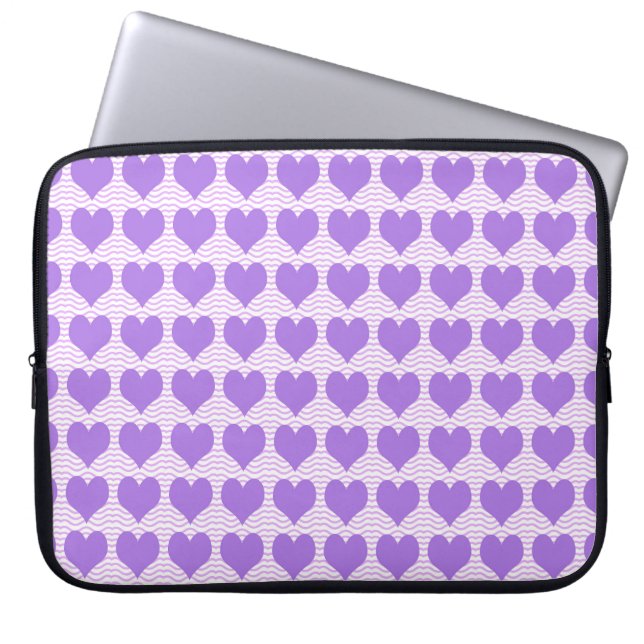 Purple Hearts Laptop Sleeve (Front)