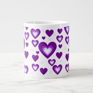 Purple Hearts Large Coffee Mug
