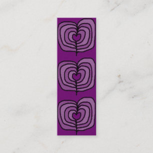 Purple Hearts Mini Bookmarks Business Card