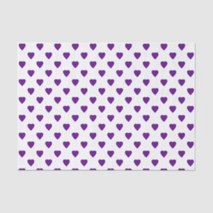 Purple Hearts on Custom Background Tissue Paper