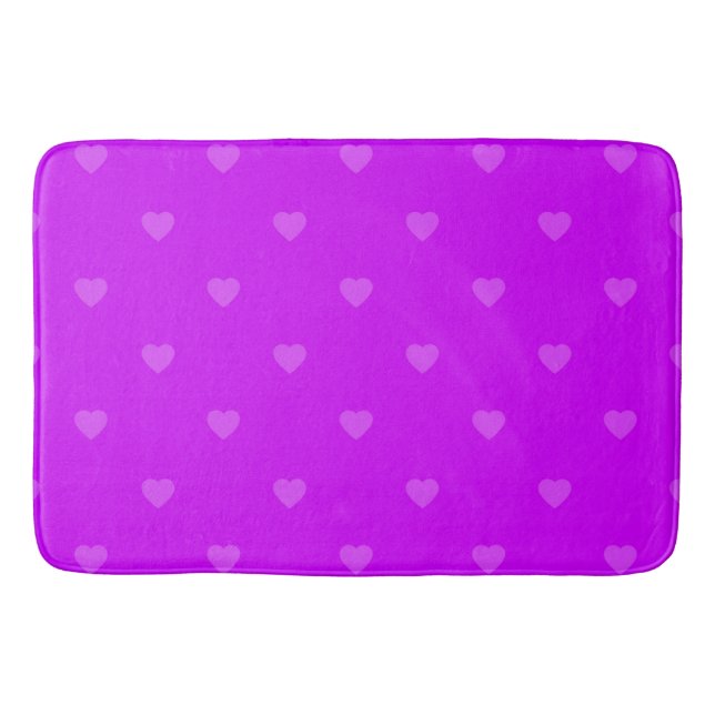 Purple hearts pattern bath mat (Front)
