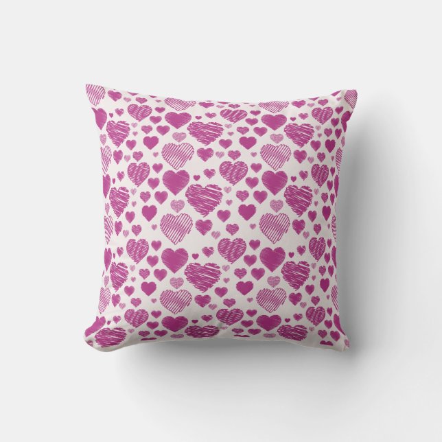 purple Hearts Pattern Valentine's Day   Cushion (Front)