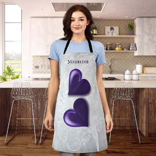 Purple Hearts Personalised Apron