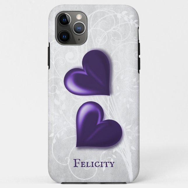 Purple Hearts Personalised Case-Mate iPhone Case (Back)