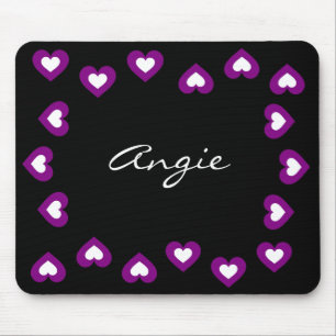 Purple Hearts Personalised Valentine Mousepad
