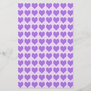 Purple Hearts Stationery