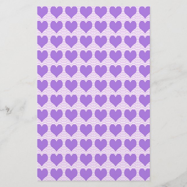 Purple Hearts Stationery (Front)