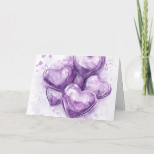 Purple Hearts Watercolour Digital Art Announcement