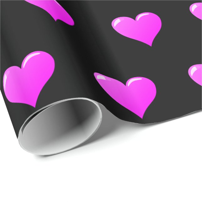 Purple Hearts Wrapping Paper Custom Colours or Tex (Roll Corner)