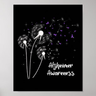 Purple Heimerheimer Awareness Dandelion Women Girl Poster
