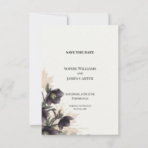 Purple Hellebore Autumn Wedding Save the Date