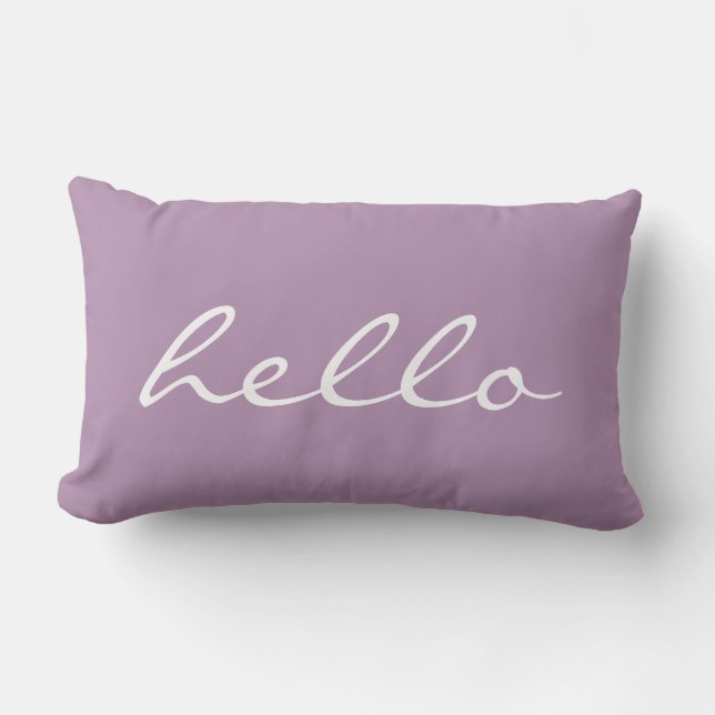 Purple Hello Lumbar Cushion (Front)