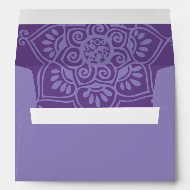 Purple Hemsa Bat Mitzvah Return Address Envelope (Back (Bottom))