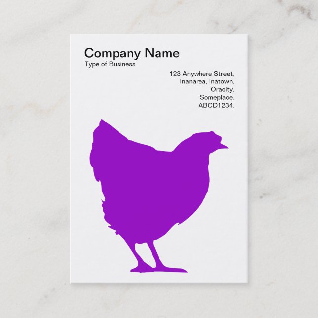Purple Hen Symbol - Black on White Business Card (Front)