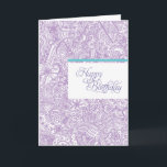 Purple Henna Birthday Card<br><div class="desc">Beautifully intricate hand illustrated patterns inspired by South Asian Henna patterns.</div>